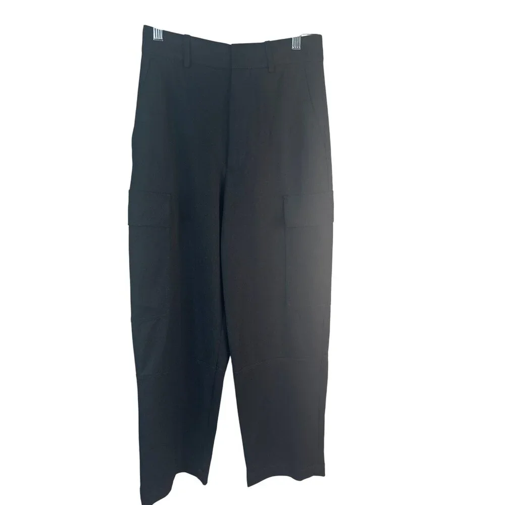 ZARA Black Cargo Pants XS Polyester Viscose Blend